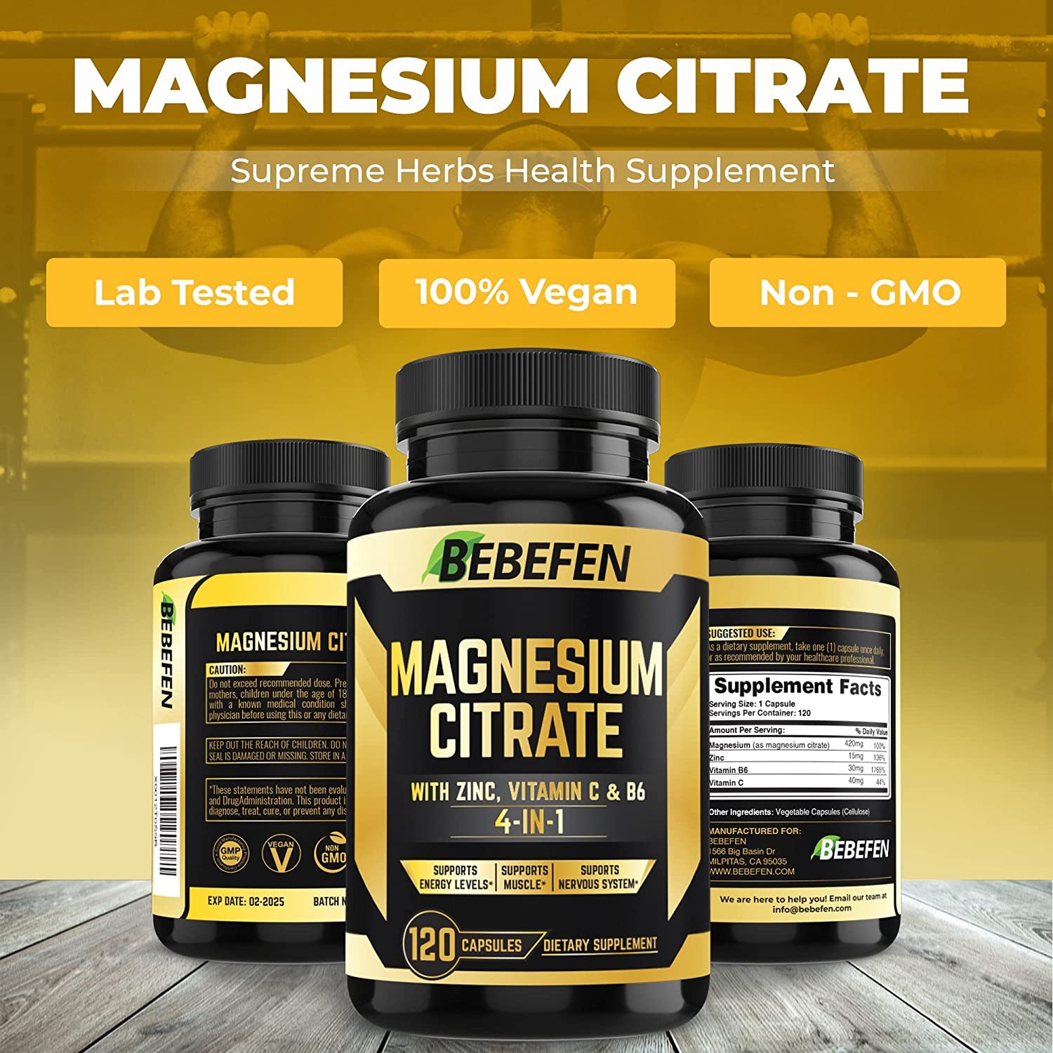(๐ ๐๐จ๐ง๐ญ๐ก ๐๐ฎ๐ฉ๐ฉ๐ฅ๐ฒ) Magnesium Citrate ๐๐๐ ๐๐๐ฉ๐ฌ๐ฎ๐ฅ๐๐ฌ with ๐๐ข๐ง๐, ๐๐ข๐ญ๐๐ฆ๐ข๐ง ๐, ๐๐ โ Muscle, Joint, Heart & Digestion Support